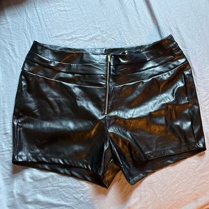 Fashion nova faux leather shorts